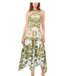PARKER FERGIE SLEEVELESS HALTER CUT OUT Green Botanical Print Dress NWT SZ 8
WOW